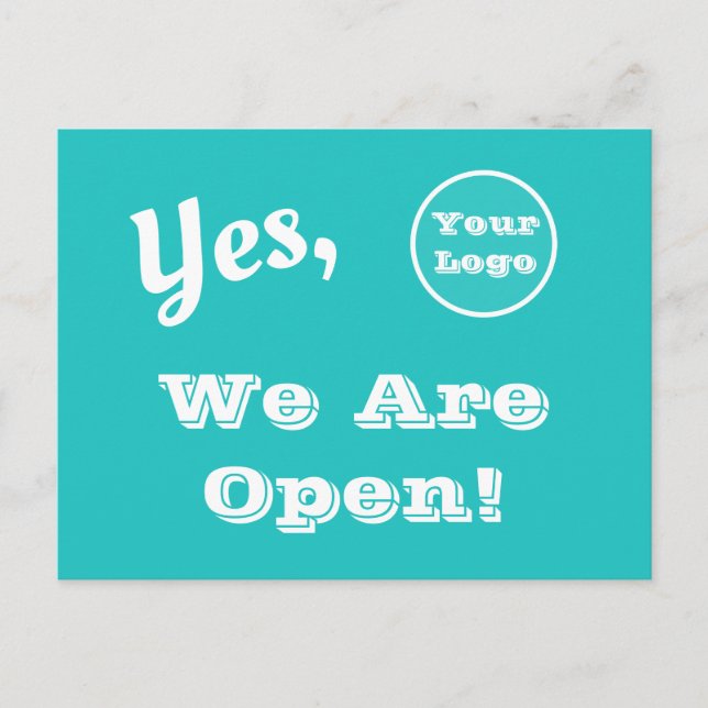 Carte Postale Votre Logo Direct Mail Nous Sommes Ouverts Publici (Devant)