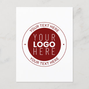 Carte Postale Votre logo et texte personnalisable   Rouge foncé/