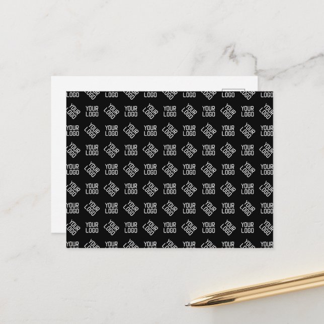 Carte Postale Votre logo | Logo alternatif unique ou design (Devant/Arrière en situation)