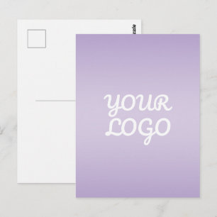 Carte Postale Votre logo & ombre simple moderne   Lavande