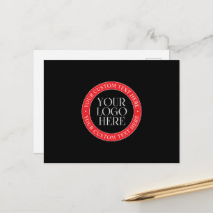 Carte Postale Votre logo ou autre image   Noir Rouge & Blanc