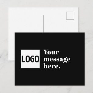 Carte Postale Votre logo ou image téléchargée & texte rétro modi