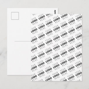 Carte Postale Votre logo simple motif diagonal répétitif