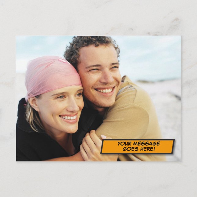 Carte Postale Votre Message Photo Amusant Rétro Bande Dessinée A (Devant)