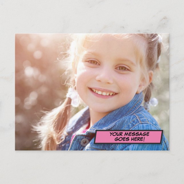 Carte Postale Votre Message Photo Amusant Rétro Bande Dessinée P (Devant)