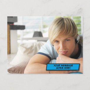 Carte Postale Votre message Photo Fun Retro Comédie Livre Pop Ar