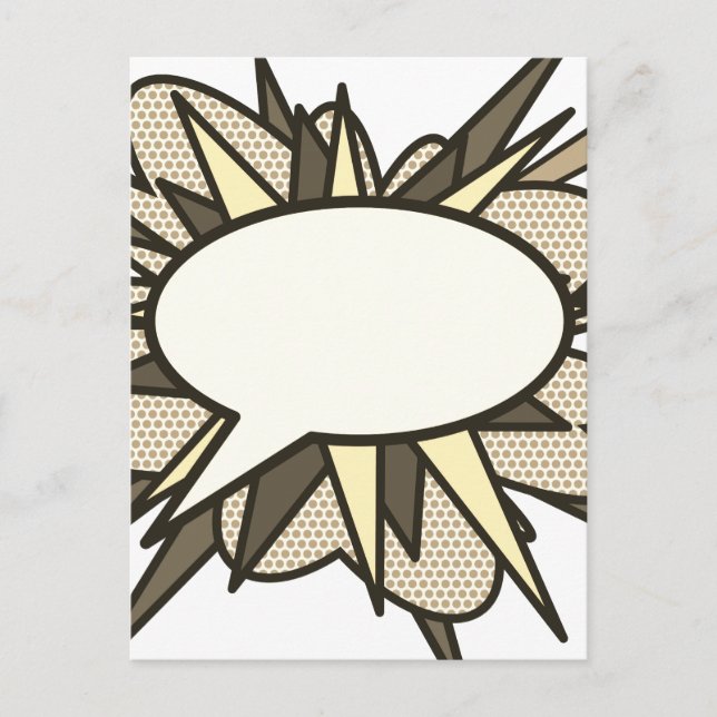 Carte Postale Votre message Voix Bubble Amusant Retro Comique Li (Devant)