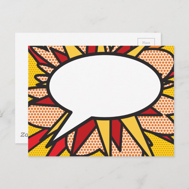 Carte Postale Votre message Voix Bubble Amusant Retro Comique Li (Devant / Derrière)