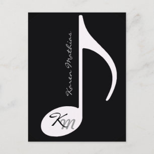 Carte Postale votre noir nommé de note de musique