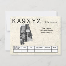 Votre photo Alabama en forme découpe QSL personnal