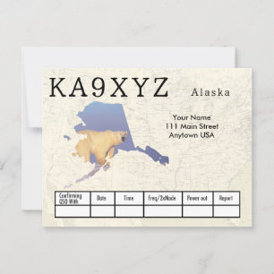 Carte Postale Votre photo en Alaska découpe QSL personnalisé