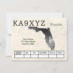 Carte Postale Votre photo Floride découpe personnalisée QSL
