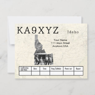 Carte Postale Votre photo Idaho découpe QSL personnalisé
