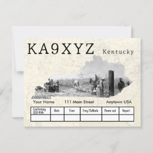 Carte Postale Votre photo Kentucky en forme découpe QSL personna