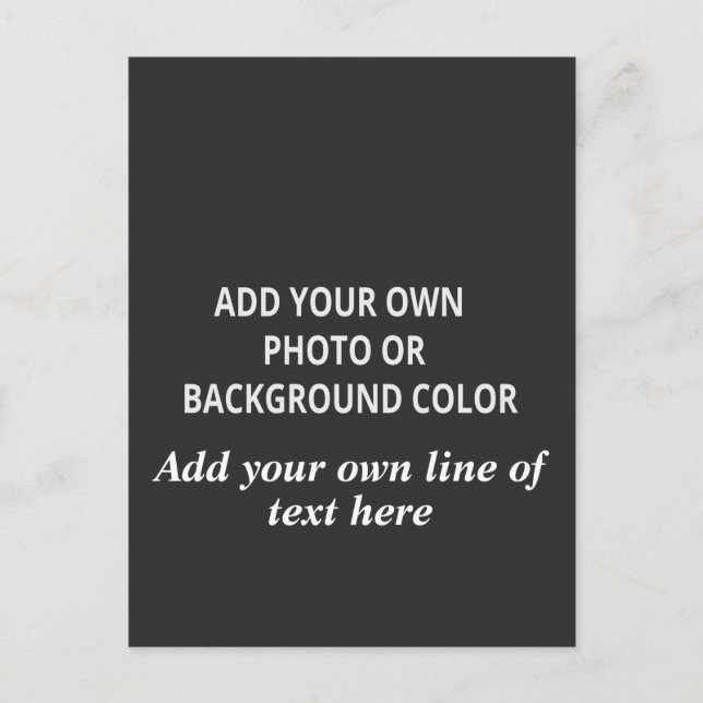 Carte Postale Votre photo ou couleur arrière - plan. Votre texte (Devant)