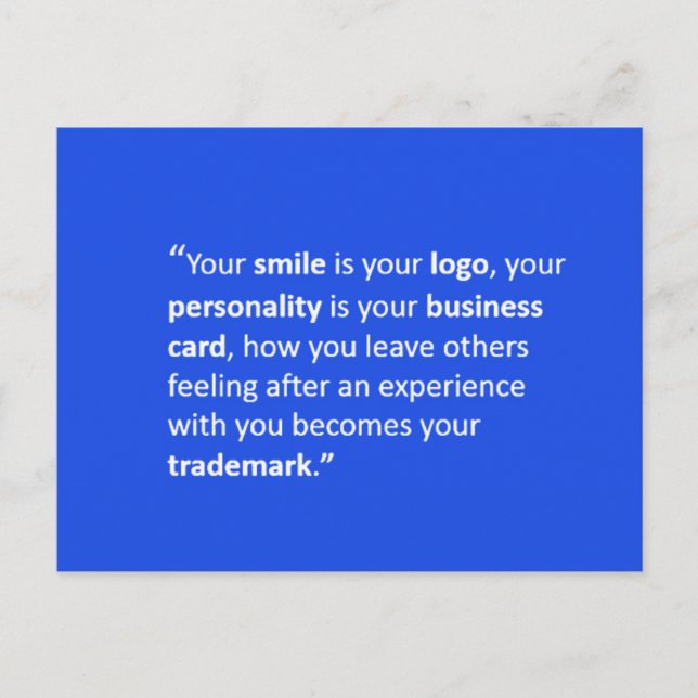 CARTE POSTALE VOTRE SOURIRE EST VOTRE LOGO DEVIS MOTIVATIONNELS  (Devant)