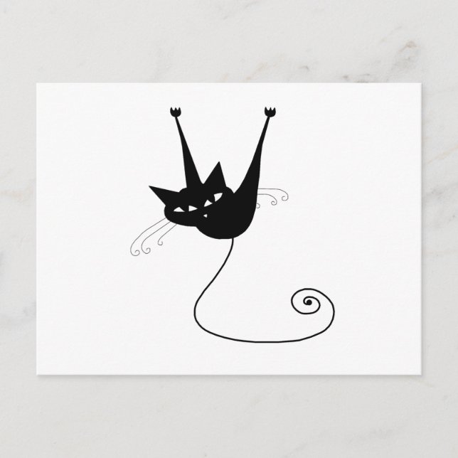 Carte Postale Votre texte - Black Cat Caractère Pose 10 Poster (Devant)