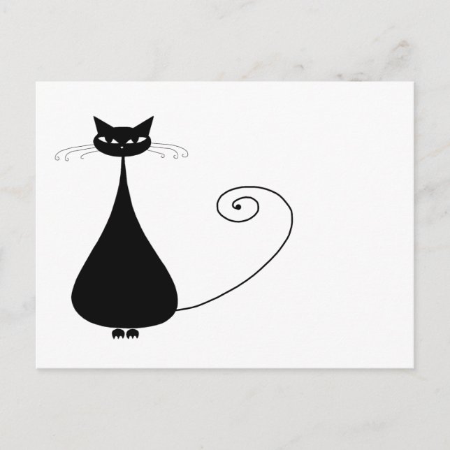 Carte Postale Votre texte - Black Cat Caractère Pose 7 Poster (Devant)