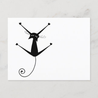 Carte Postale Votre texte - Caractère Chat Noir Pose 1