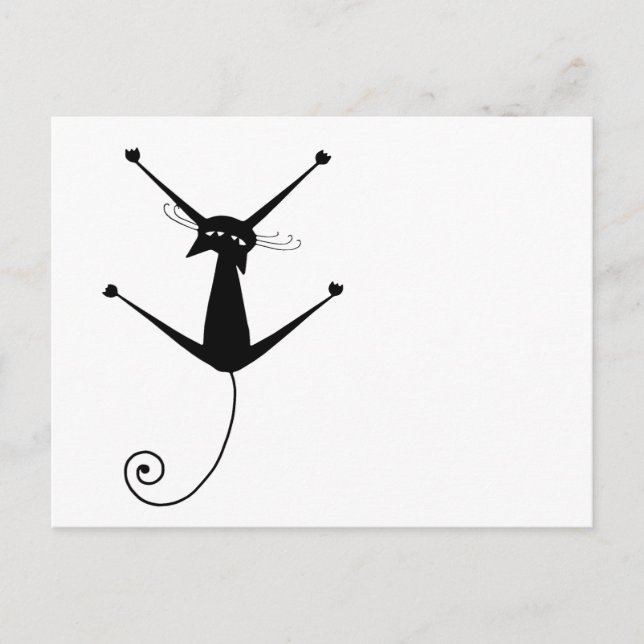 Carte Postale Votre texte - Caractère Chat Noir Pose 1 (Devant)