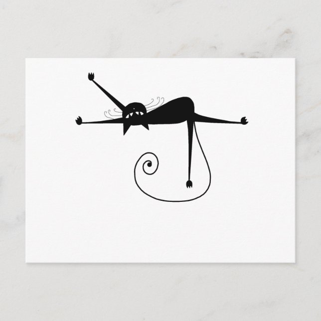 Carte Postale Votre texte - Caractère Chat Noir Pose 4 (Devant)