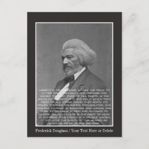 Carte Postale Votre texte/couleur Frederick Douglass Black Histo