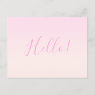 Carte Postale Votre texte   Écriture élégante et ombre rose blus