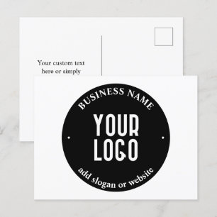 Carte Postale Votre texte et logo téléchargé Noir et blanc mod