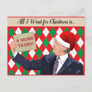 Carte Postale Votre texte Trump 2024 Red Santa Hat Christmas Imp