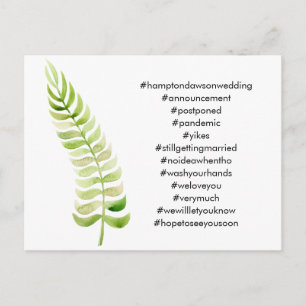Carte Postale Votre Top 12 des hashtags Green Fern Mariage repor