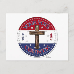 Carte Postale VOTRE VOIX COMPTE ! 2012 Rond avec croix robuste