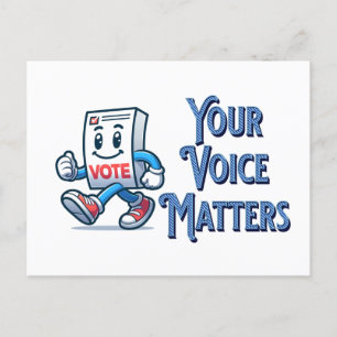 Carte Postale Votre voix compte voter