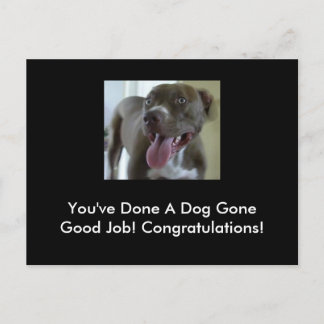 Carte Postale Vous avez fait un bon travail à un chien !