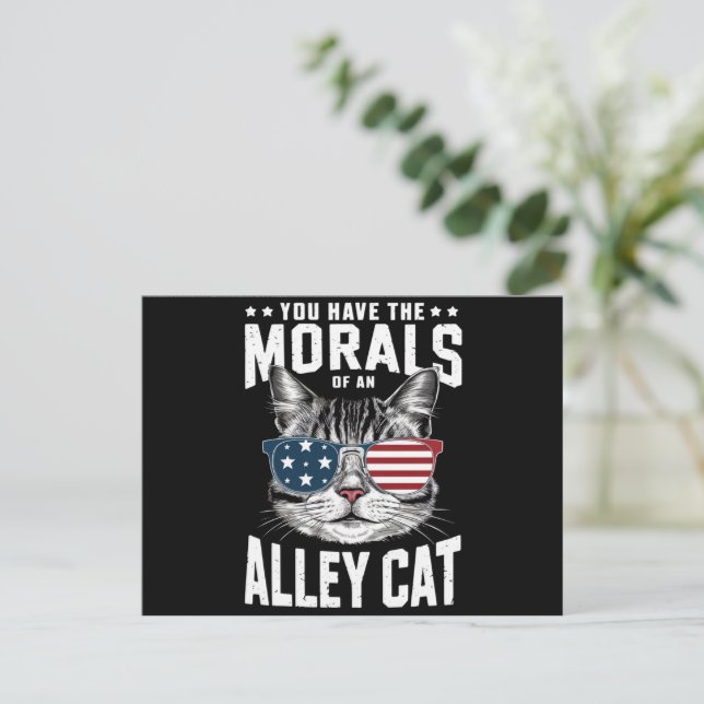 Carte Postale Vous avez la morale d'un chat de ruelle Blague drô (Debout devant)