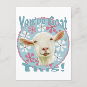 Carte Postale Vous avez pris ça ! Encourager la chèvre rose et b