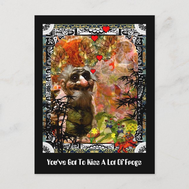 Carte Postale Vous Devez Embrasser Beaucoup De Grenouilles (Devant)