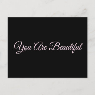Carte Postale Vous Êtes Belle Citation Rose Noir