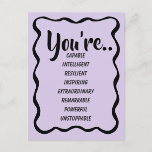 Carte Postale Vous êtes capable intelligent créatif Confiance