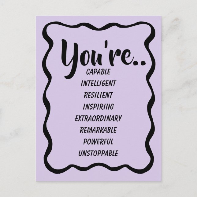 Carte Postale Vous êtes capable intelligent créatif | Confiance  (Devant)