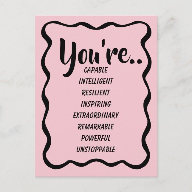 Carte Postale Vous êtes capable intelligent créatif | Confiance  (Devant)