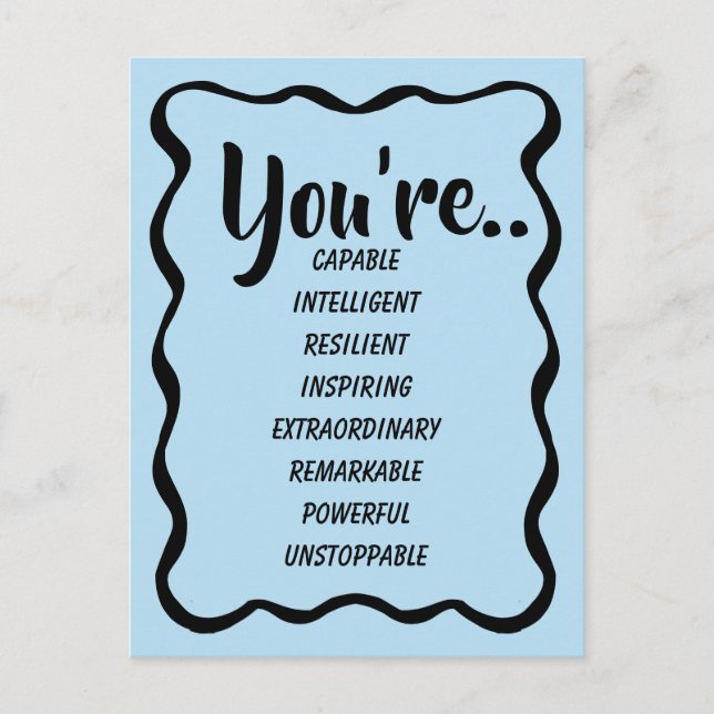 Carte Postale Vous êtes capable intelligent créatif | Confiance  (Devant)