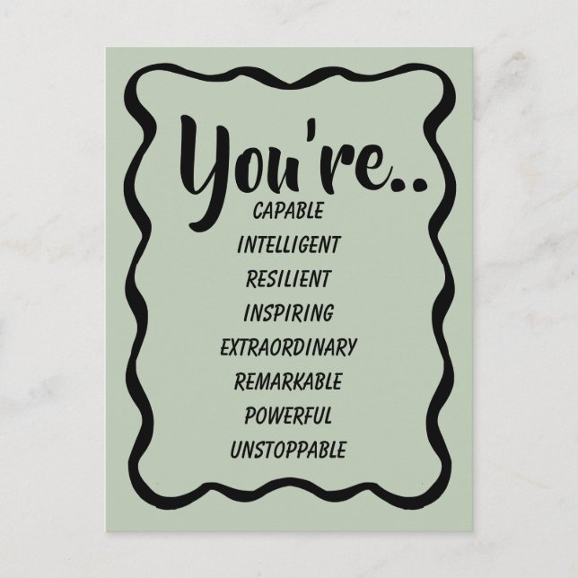 Carte Postale Vous êtes capable intelligent créatif | Confiance  (Devant)