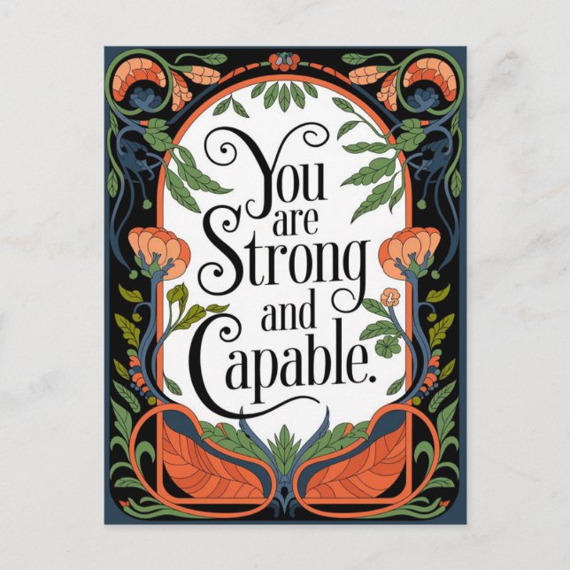 Carte Postale Vous êtes fort et capable Citation Inspirationnell (Devant)