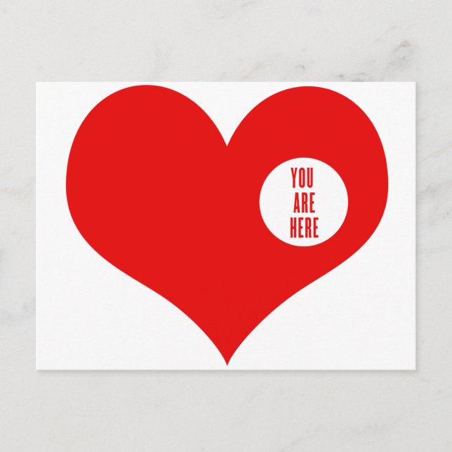 CARTE POSTALE VOUS ÊTES ICI - AMOUR (Devant)