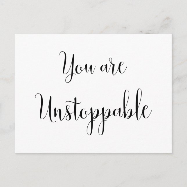 Carte Postale Vous êtes Inarrêtable, Message Inspirant (Devant)