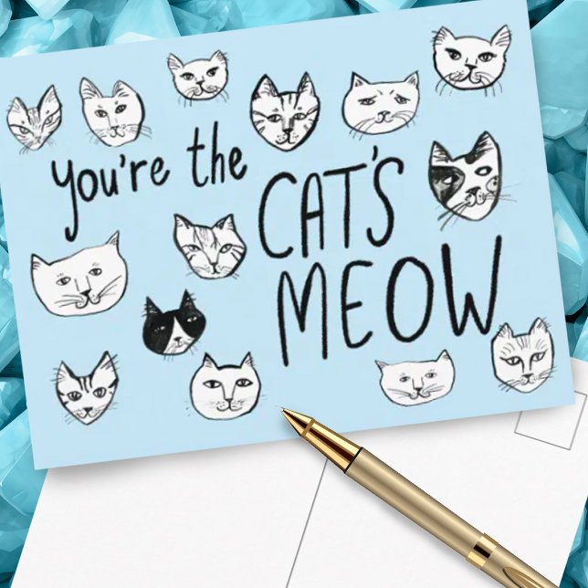 Carte Postale VOUS ÊTES LE CRÈME DE LA CREAM Mignons Chatons  (Cute cats postcard "you're the cat's meow" friendship, love, birthday, valentine.)