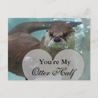Carte Postale Vous êtes ma Otter Half Brown River Otter Natation