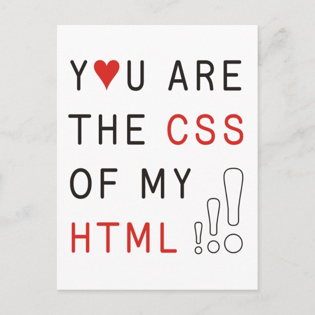Carte Postale Vous êtes mon CSS (Devant)