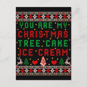 Carte Postale Vous êtes Mon Gâteau de Noël en forme de Sapin de