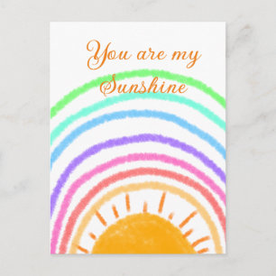 Carte Postale vous êtes mon soleil jaune orange rayons de soleil